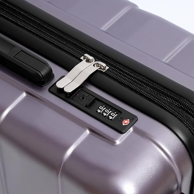 Quatish Carry On Luggage 22x14x9 Airline Approved with Spinner Wheels, 22 inch Expandable Hard Shell Suitcase with TSA Lock, Smooth Rolling Wheel for Lightweight Travel for Men Women, Purple