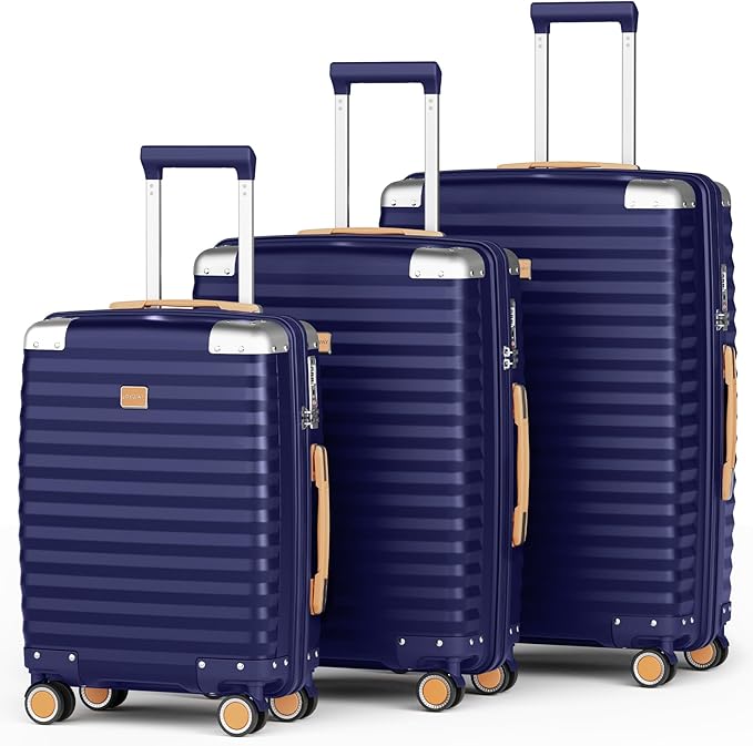 Joyway Luggage Set 3-Piece PP Hardshell Luggage with TSA Lock & Spinner Wheels – Lightweight Suitcase Set with Corner Protectors for Effortless Travel