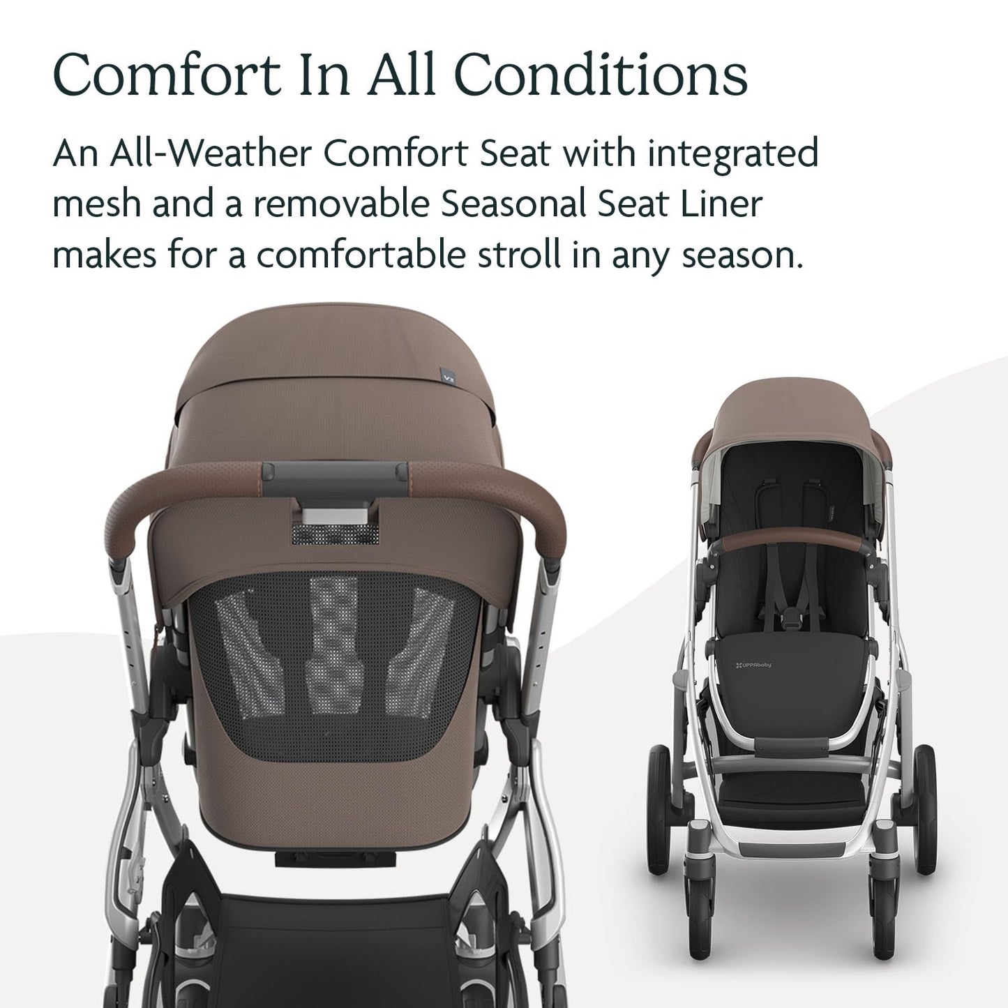 UPPAbaby Vista V3 Stroller - Full-Size Single-to-Double Stroller System - Toddler Seat, Bug Shield, Rain Shield, and Storage Bag Included - Theo (Dark Taupe/Silver Frame/Chestnut Leather)