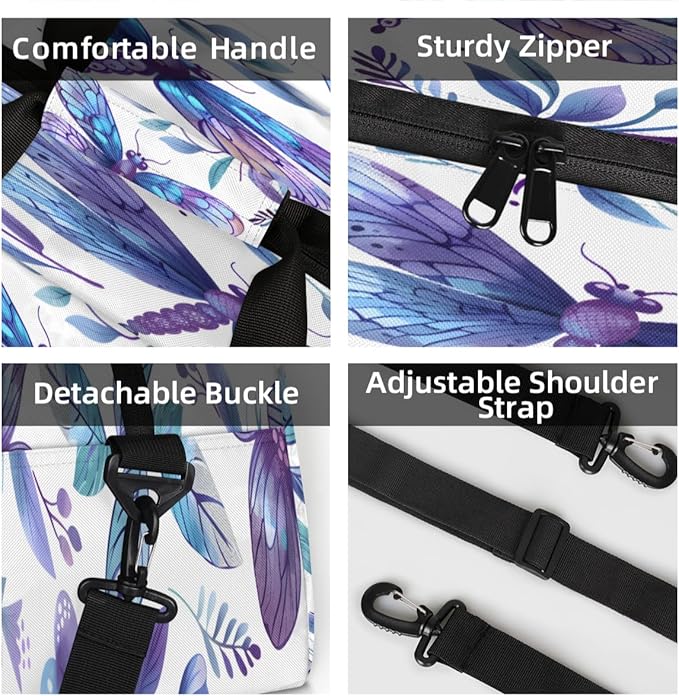 Butterfly Mini Gym Bag 18 inch for Women Men Waterproof Custom Butterfly Theme Travel Duffel Bag Carry On Overnight Tote Nurse Bag for Work Fitness Hiking