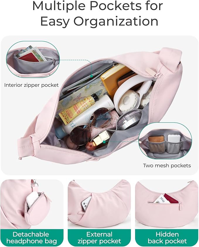 BAGSMART Lightweight Crossbody Bags for Women, Quilted Puffer Shoulder HandBags with Adjustable Strap for Travel