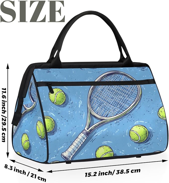 Tennis Overnight Weekender Bag for Women Men Travel Duffel Bags Waterproof Luggage Carry on Sports Yoga Gym Bag
