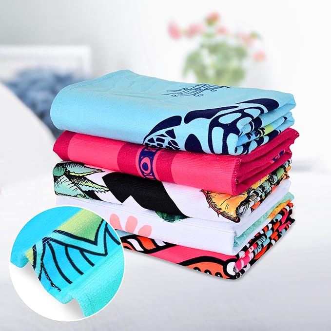 LIVILAN Small Double Turtle Beach Towel for Kids & Adults, Quick Dry and Sandproof Towels Made from Microfiber for Boys Teens 24” x 48”, Bath Pool Camp Sports Travel Towel Lightweight