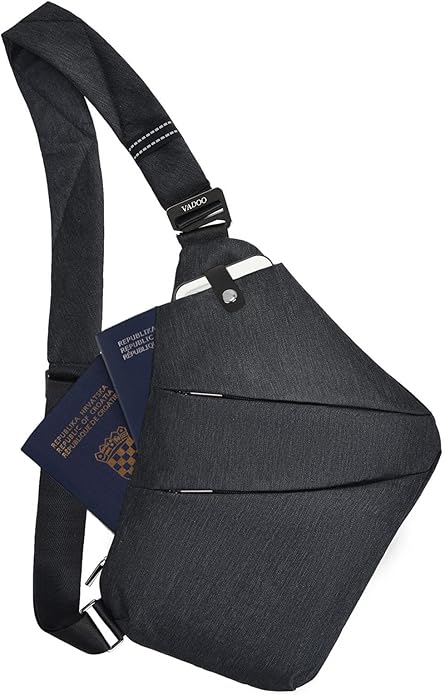 VADOO Sling Bag - Anti-theft Crossbody Shoulder Bag for Men and Women