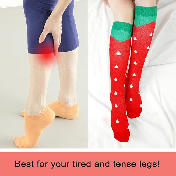 Junely Compression Socks for Women Knee High Socks for Running Nurses Pregnant Women Work Support Travel Flight Sports