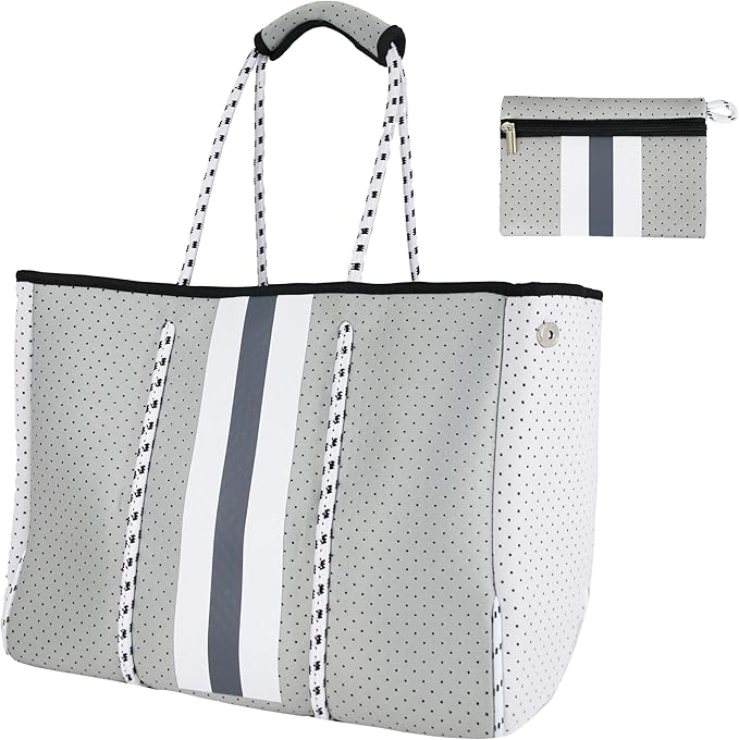 QOGiR Neoprene Multipurpose Beach Bag Tote with Inner Zipper Pocket … … … …