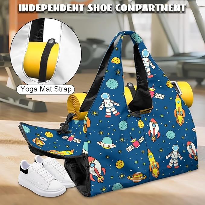 Small Duffle Bag for Men, Waterproof Polyester Gym Bag with Detachable Strap, Shoe Pocket, Double Zipper, Carry On Duffel Bag for Office Weekend