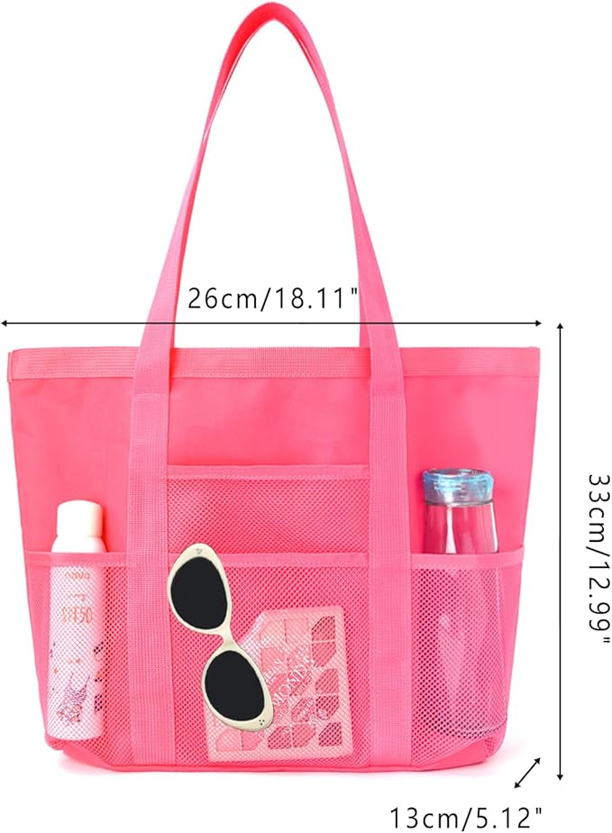 Mesh tote bag, suitable for daily travel, shopping, weekend trips, beach bags, fitness bags