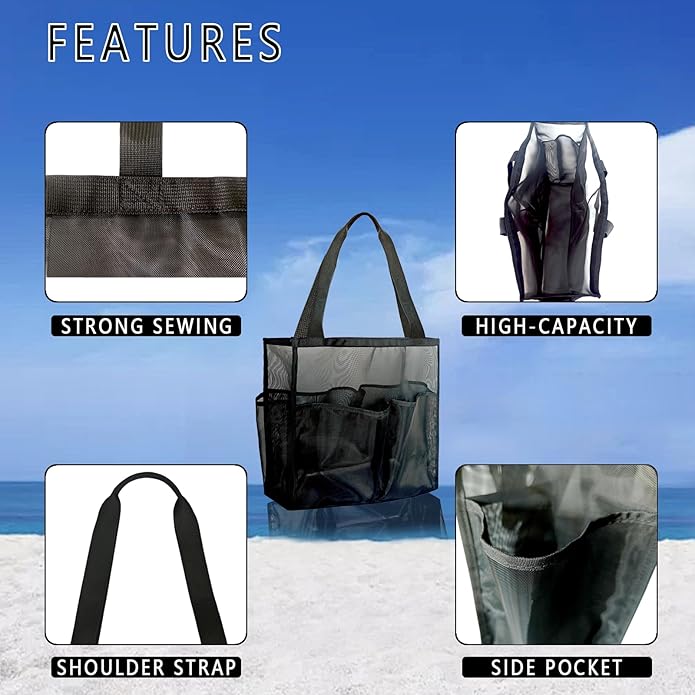 WFK outdoor beach bag, lightweight and simple, easy to carry, suitable for beach and vacation essentials