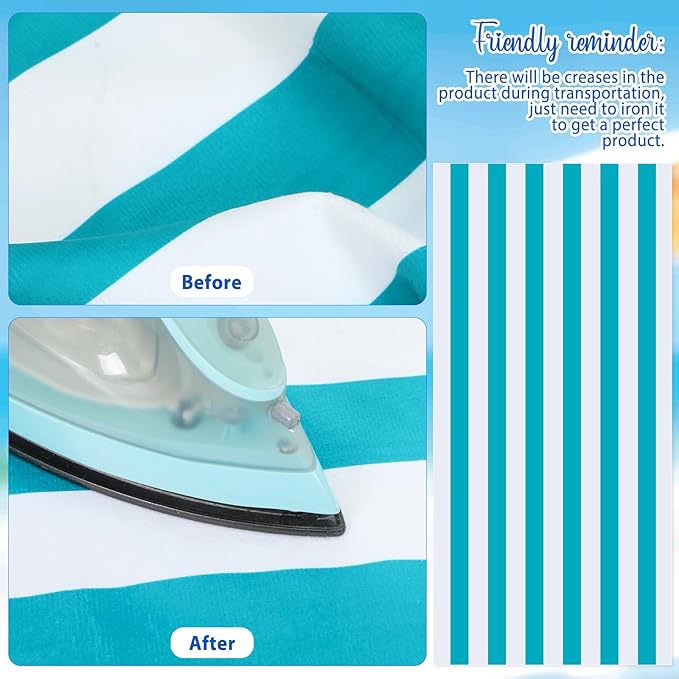 Peryiter 6 Pcs Oversized Microfiber Beach Towels 59 x 28 Inch Large Quick Dry Pool Towels Absorbent Camping Travel Blanket Set for Women Men Bath Beach(Stripe Style,28 x 59 Inch,Fresh Colors)