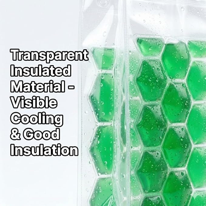 3-Pack Freezable Wine Cooler Bags with Built-in Gel Ice Packs - Portable Hexagon Wine Chiller Sleeve - Reusable Clear Folding Carrier Tote for Champagne, Beer, Picnic & Travel (orange）