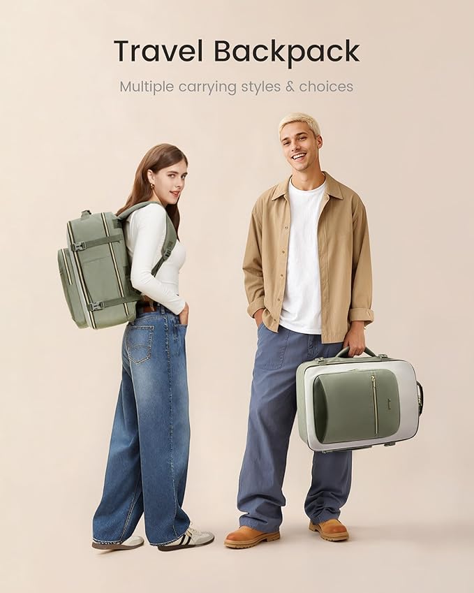 LOVEVOOK 56L Travel Backpack for Women & Men, Airline Approved Carry On Luggage with 3 Packing Cubes, TSA Overnight Bags, Waterproof Personal Item Bag, Weekender Essentials Backpacks fits 17" Laptop
