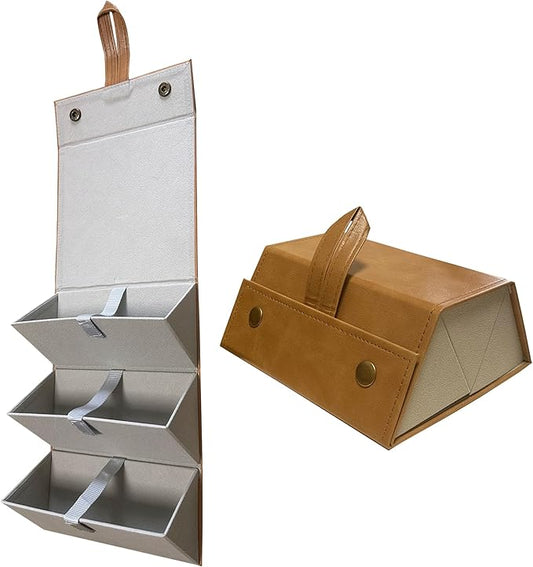 Longjet Sunglasses Organizer Travel Glasses Case 5 Slots Multiple Pairs Eyeglasses Storage Box Hanging Eyewear Holder