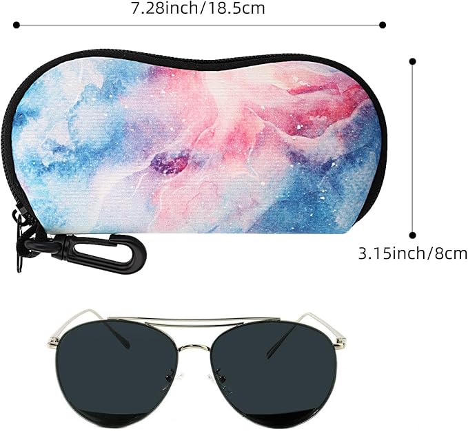 MoKo Sunglasses Soft Case Ultra Light Neoprene Zipper Eyeglass Case for Men Women