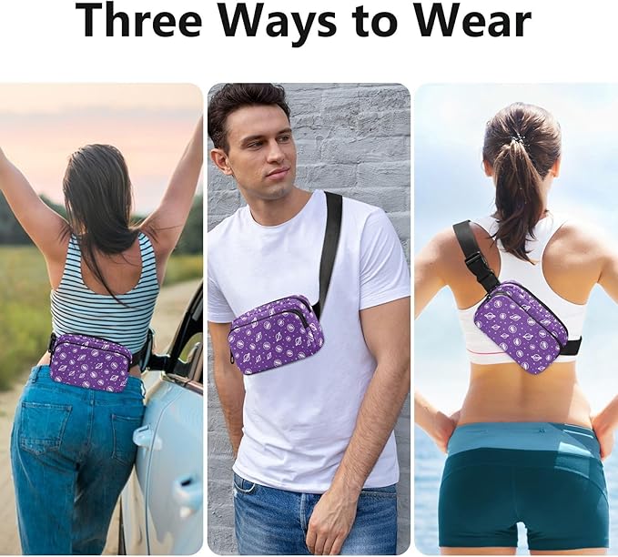 Kawaii Universe Planet Fanny Pack for Women Men Water Resistant Fashion Waist Packs with Adjustable Strap Belt Bag for Travel Workout Jogging Hiking 21219265