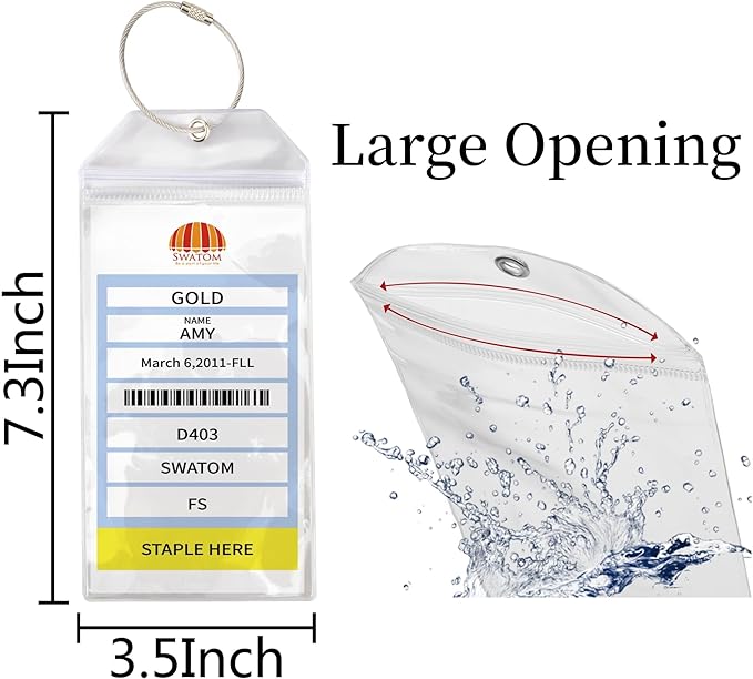 SWATOM Cruise Luggage Tags Holder for Carnival, NCL, Princess & MSC 8 Pack Waterproof Clear Cruise Luggage for Suitcases Bag Tags 2025 & 2026 Cruise Ships Essential ﻿