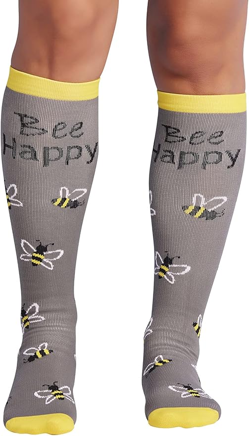 Cherokee Women's 10-15mmHg Compression Socks – Fun Print Knee Highs with Light Support, Soft Feel - PRINTSUPPORT
