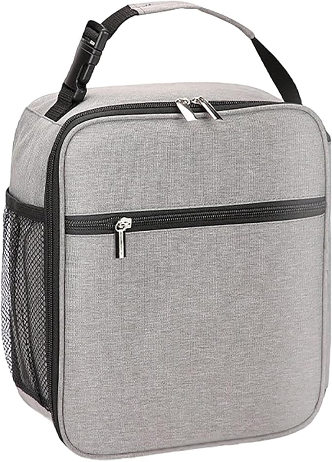 Insulated Lunch Bag for Men and Women, Leakproof Lunch Box with Mesh Pockets for Work, Gym, Travel or Camping, Lightweight and Easy Clean