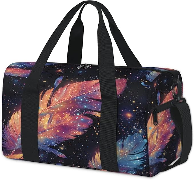 Feathers Travel Duffle Bag for Women Men, Overnight Weekender Bag, Carry on Tote for Sport Gym