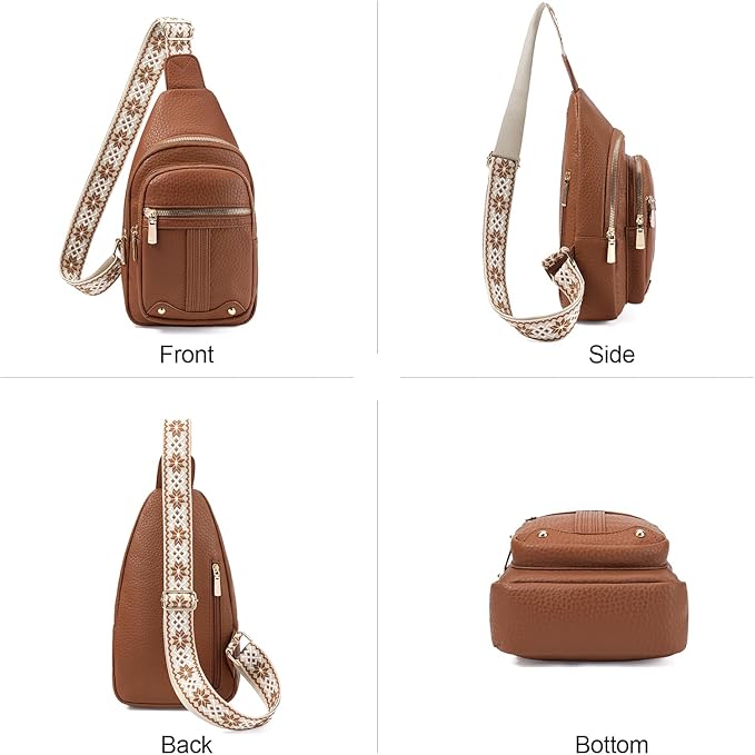 GAEKEAO Sling Bag for Women Crossbody Bags Fanny Pack Vegan Leather Chest Bag Travel Shoulder Belt Purse Backpack Gifts