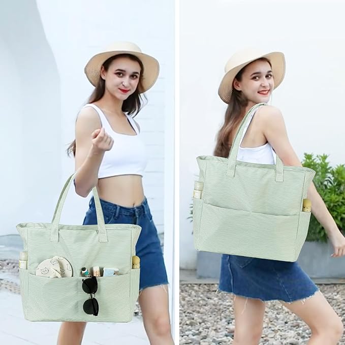 Bluboon Beach Bags for Women, Large Waterproof Tote Bag With Wet Compartment for Pool Weekender Travel Gym