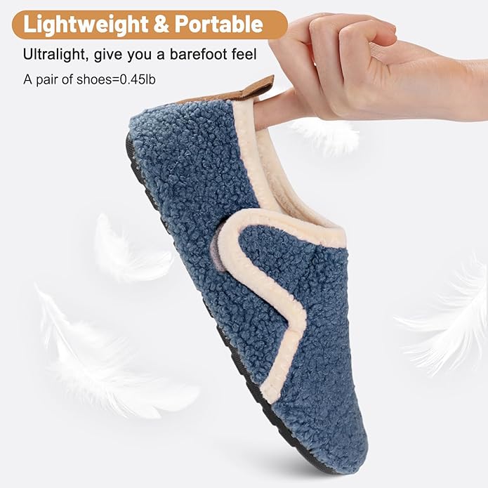 Ultrafun House Slippers for Women Men Slip on Barefoot Slippers Socks Soft Lightweight Rubble Sole House Shoes Indoor/Outdoor