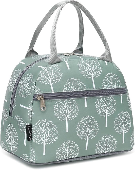 FlowFly Lunch Bag for Women Insulated Lunch Box Corduroy Lunch Tote Cooler for Travel Work Picnic, Dandelion