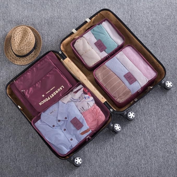 Portable Packing Cubes - Perfect Luggage Organizer Bags, Packing Cubes for Suitcases, Compression Packing Cubes, Travel Bags Organizer for Luggage, Luxurious Travel Cubes, Wine