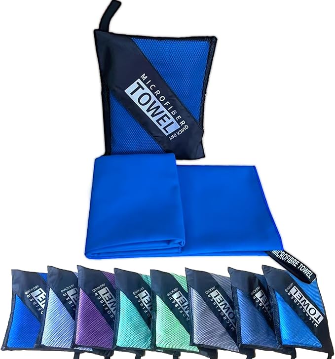 Reusable Quick Dry Beach Towels,Microfiber Travel Towel,Compressed Lightweight Bath Towel for Beach Hiking Gym Yoga Travel Sports Swimming Camping(Royal Blue, 12"*24")