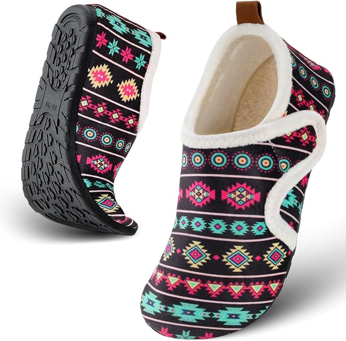 Ultrafun House Slippers for Women Men Slip on Barefoot Slippers Socks Soft Lightweight Rubble Sole House Shoes Indoor/Outdoor