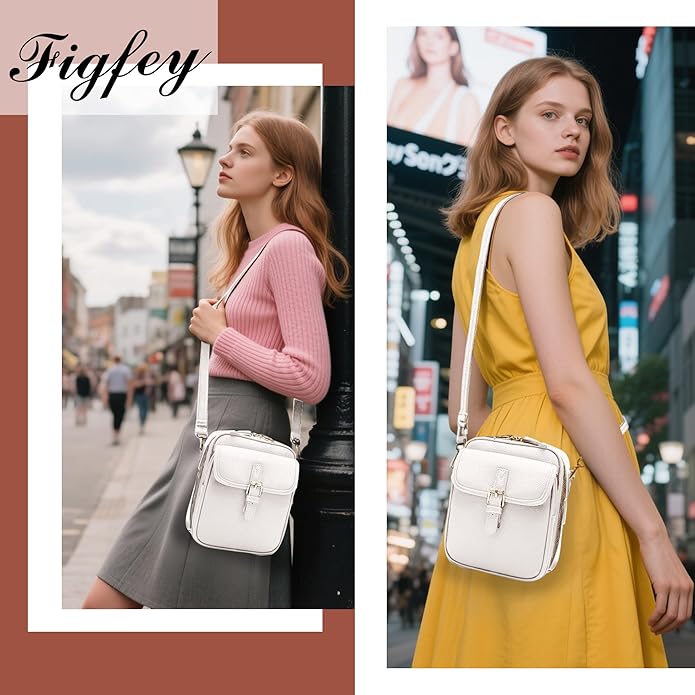 Leather Crossbody Bags for Women Travel Small Crossbody Purse Anti Theft Waterproof Bum Bag with Built in Wallet