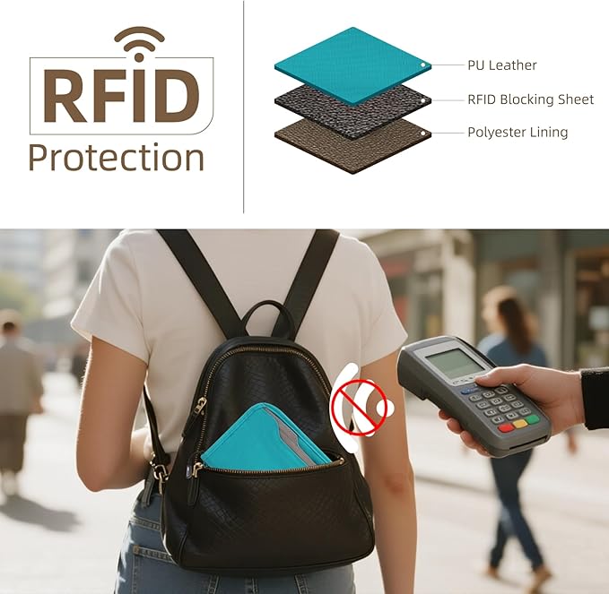 ZOPPEN Passport Holder Family RFID Passport Wallet, Passport Holder Women/Men, Travel Wallet Documents Organizer Zipper Case with Removable Wristlet Strap, Travel Essentials for Flying