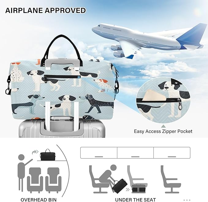 Dalmatian Pattern Travel Duffle Bag Gym Yoga Carry on Bags for Men Women Weekender Bag