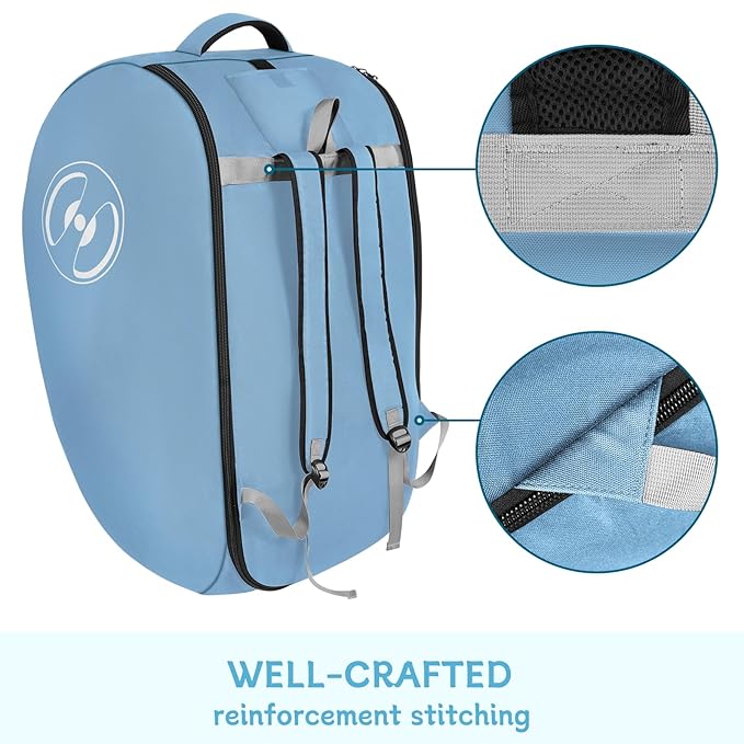 YOREPEK Padded Stroller Travel Bag for Airplane, Fits for Doona Car Seat Stroller with isofix Base, Carseat Travel Bag Backpack with Lockable Zipper, Foldable Car Seat Cover for Baby Travel,Ocean Blue