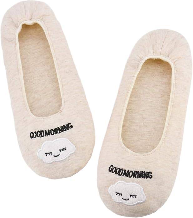Panda Bros Women's Ballerina House Slippers,Anti-Skid Comfy Warm Ballet Style Slippers