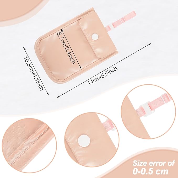 2 Pieces Travel Bra Wallet for Women Hidden Bra Wallet Pickpocket Proof Under Clothes Money Belt Pouch Secret for Passport Money Valuables(4 x 5.4 Inch,White, Pink)