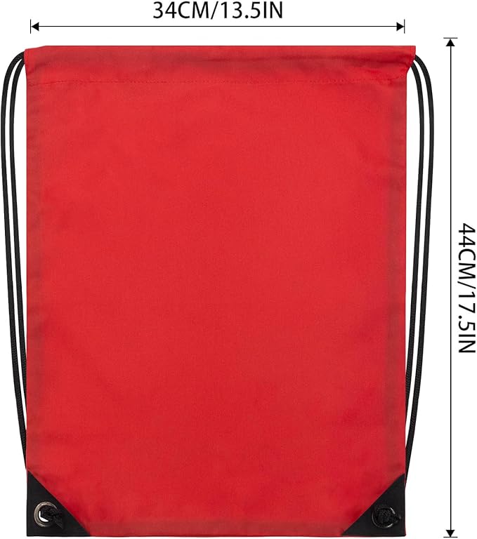 2PCS Drawstring Bags Bulk, String Backpack for Men Women, Cinch Bag Draw String Back Bag for Gym, Sports, Travel, Swimming, Beach, Red