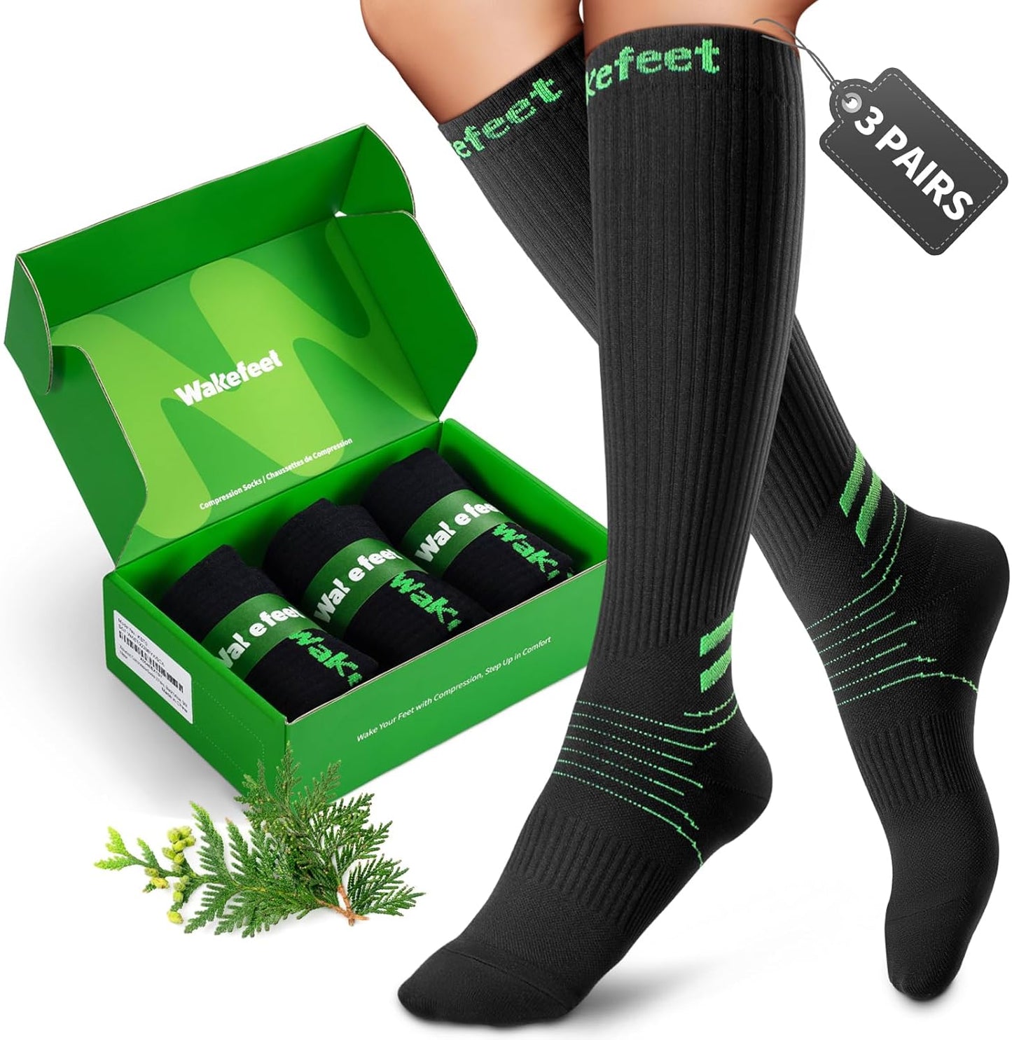 Compression Socks for Women Men 3 Pairs, Compression Stockings, Fragrance Flight Socks for Travelling Sitting