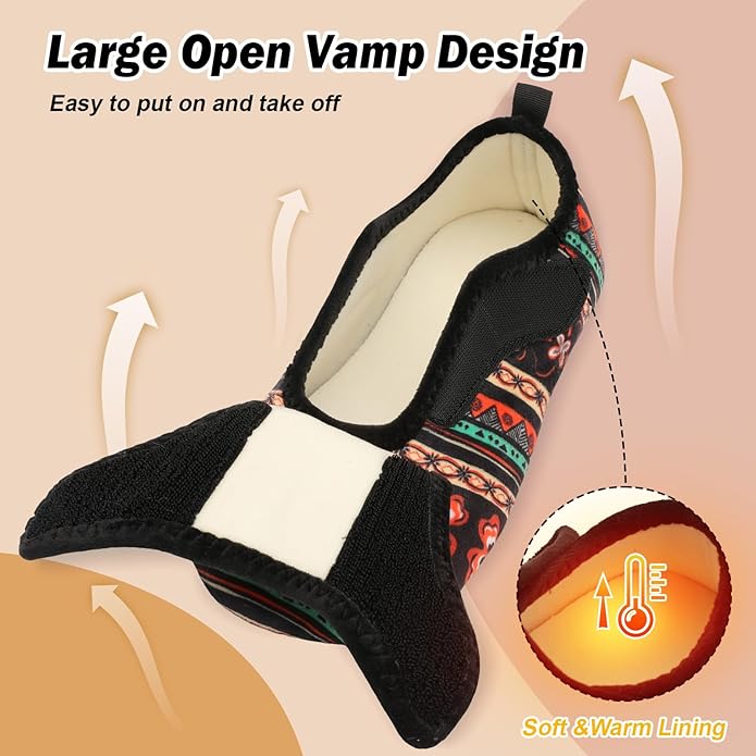 BARERUN Slippers for Women Men Wide House Diabetic Shoes for Women Men Warm Arthritis Edema Swollen Neuropathy Socks Slip on Adjustable Fuzzy Comfy Soft Womens Mens Bedroom Sliipers