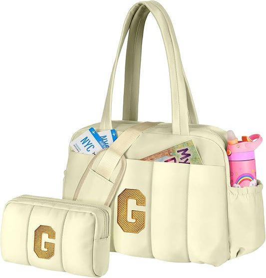 Gifts for Teens-Birthday Gifts for Her-Duffle Bag for Travel Women, Travel Bags，Initial Overnight Bag with Wet Pocket，Lightweight Weekender Bags Personalized Gym Tote with Makeup Pouch