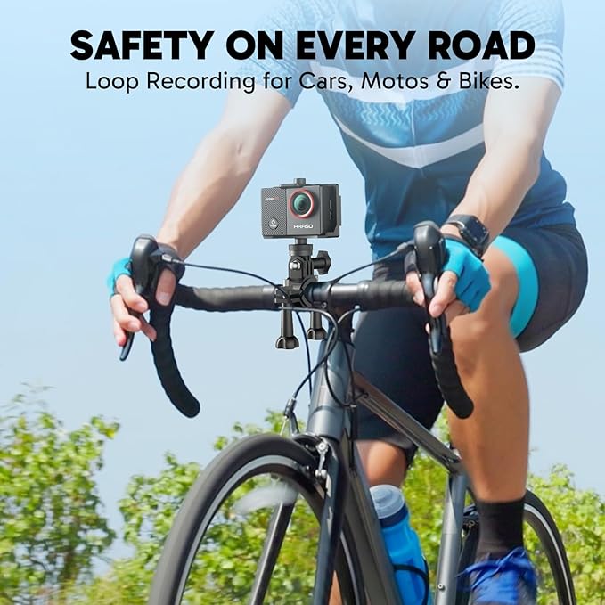 AKASO EK7000 Pro 4K30fps Action Camera with 256GB MicroSDXC U3 Card Accessories Kit Bundle, 20MP Ultra HD 131ft Waterproof Underwater Camera EIS WiFi Remote Control 5X Zoom Sport Cameras