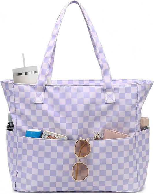 LEDAOU Large Beach Bag Women Waterproof Sandproof Zipper Beach Tote Pool Bag for Swim Gym Grocery Travel with Wet Pocket | Waterproof, Sandproof, Zipper, Pool, Gym, Grocery