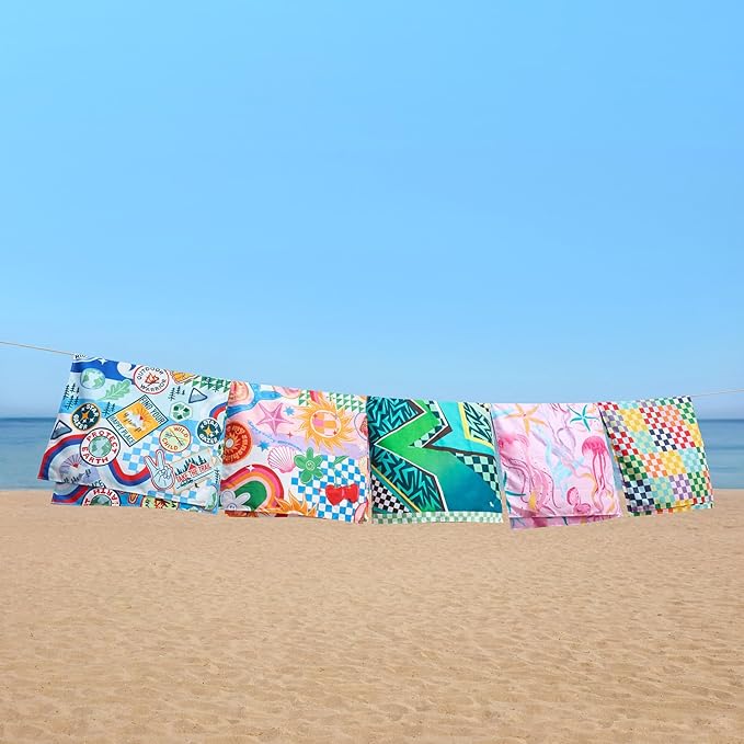 Dock & Bay Kid's Towel - for Beach Use - Quick Dry, Sand Free - Compact, Lightweight - 100% Recycled - Includes Bag - Ready for This Jelly, Medium (130x70cm, 51x28)