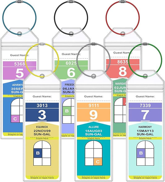 Cruise Luggage Tag Holder for Royal Caribbean Ships & Celebrity, 6Pack Clear Tags Cruise Travel Essentials for 2025-2026
