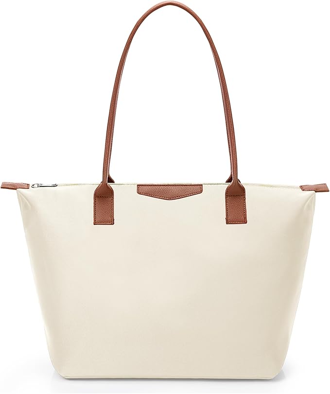 Tote Bag for Women, Nylon Top-Handle Purse with Zipper, Lightweight Foldable Shoulder Hobo Handbag