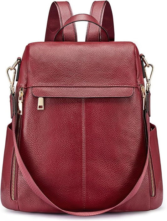 Kattee Women's Anti-Theft Backpack Purse Genuine Leather Shoulder Bag Fashion Ladies Satchel Bags