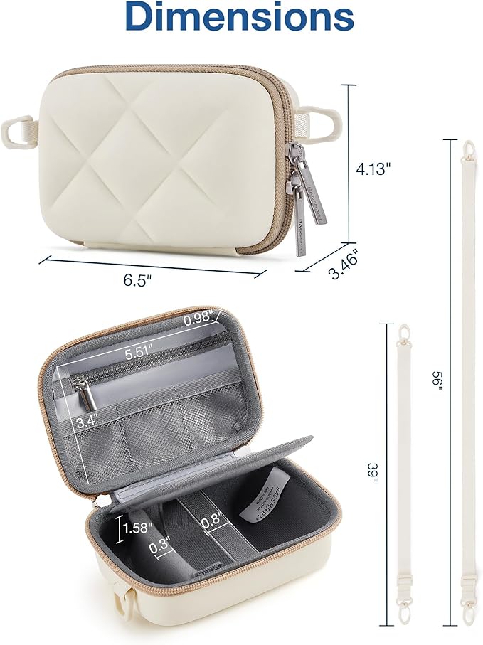 BAGSMART Digital Camera Case, Protective & Lightweight Camera Case with 2 Carrying Ways, Waterproof & Shockproof Small Camera Bag for Canon PowerShot G7X Mark II/III/Sony DSCW800/DSCW830 - Camel