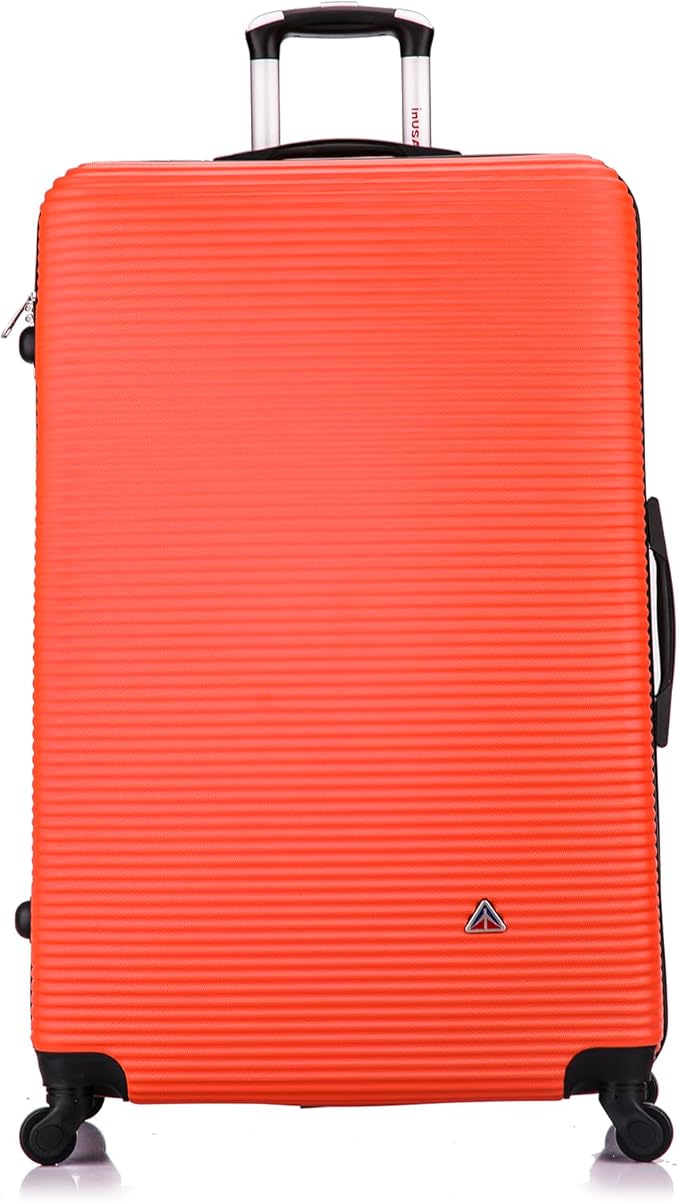 InUSA ROYAL Hardside Spinner Luggage with Ergonomic Handles | Spacious Travel Suitcase with Four Spinner Wheels and Studs | 32 Inch Extra Large Spinner Luggage | Orange