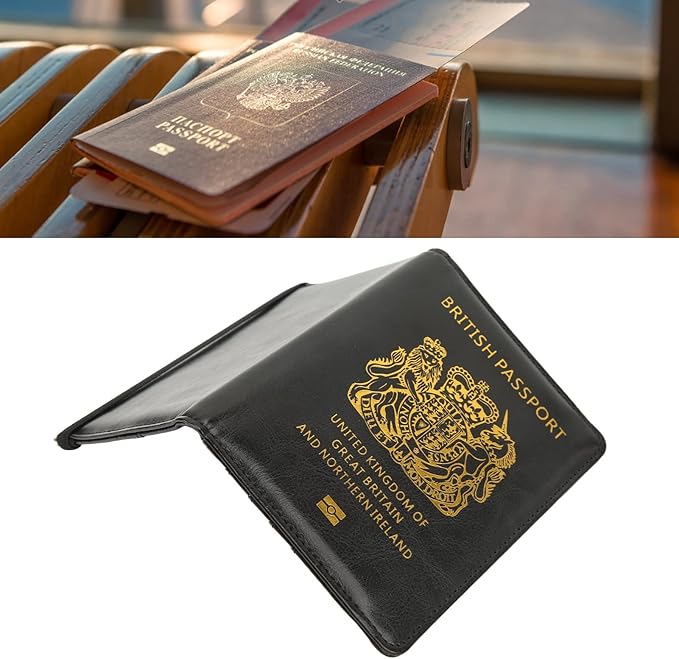 Britain Passport Cover Passport Holder Cover Leather Passport Holder UK Passport Cover for Passport, Business Cards, Credit Cards, Boarding Passes