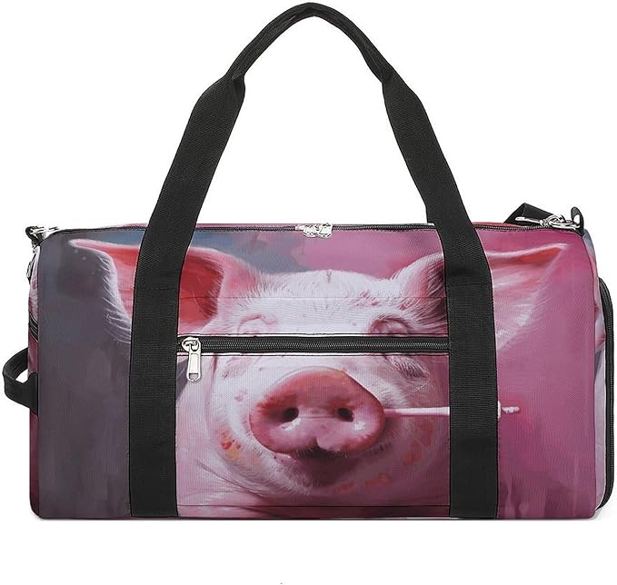 Smiling (12) Gym Bag Lightweight ，Travel Duffle Bag with Shoe Compartment，Gym Bag for Women for Overnight, Weekend, Yoga, Gym, Business Trips, Sport And Hospital.